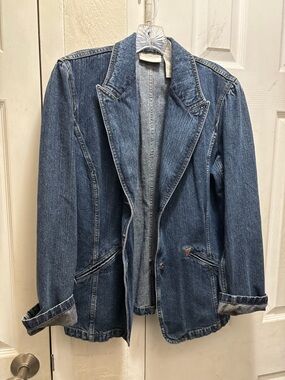 Liz Claiborne Dark Blue Denim Blazer Jacket